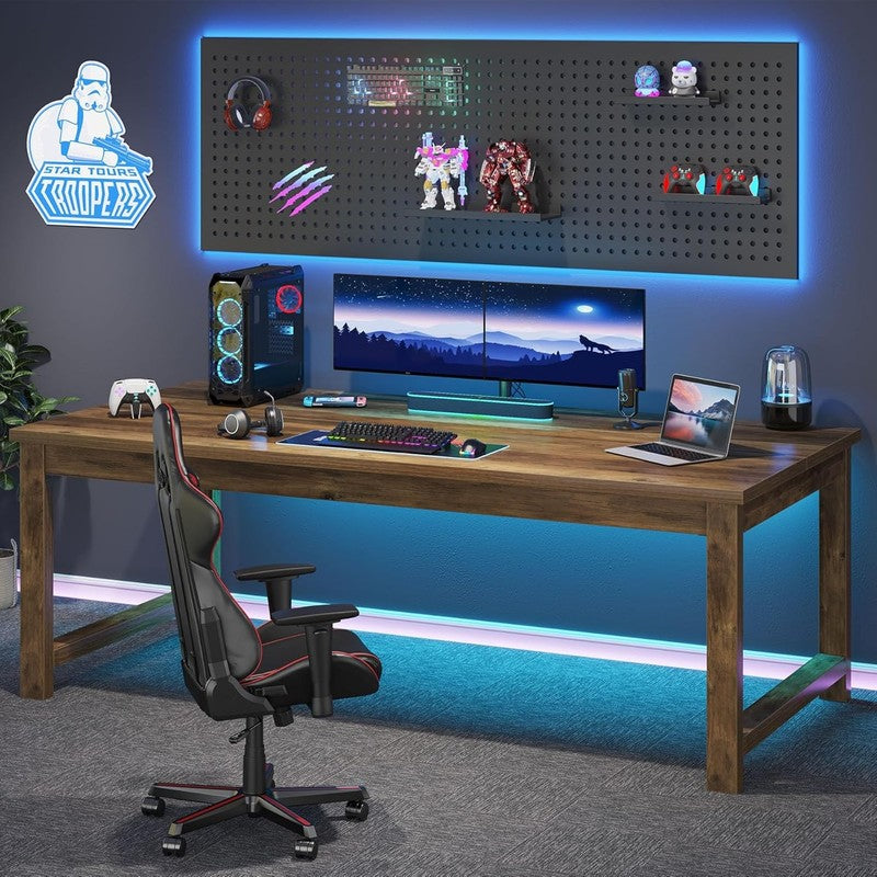 63x31.5'' Modern Computer Desk Large Office Writing Desk Brown Wood4