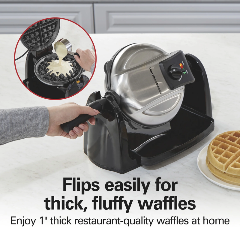Belgian Waffle Maker with Removable Non-Stick Grids, Roataing Waffle Iron, Stain1