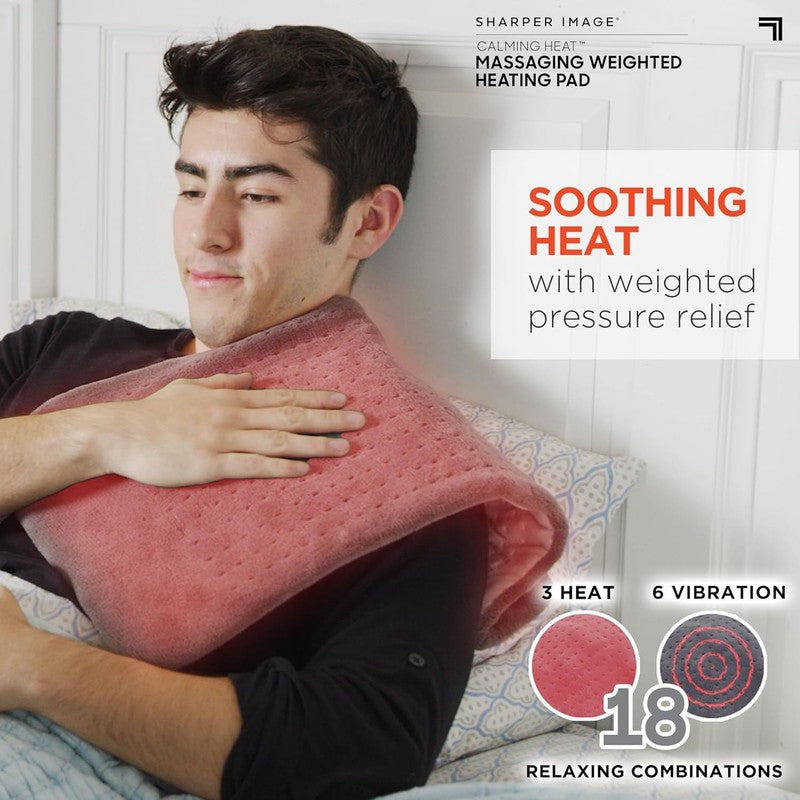 Calming Heat Massaging Weighted Heating Pad by Sharper Image- Weighted Electric 1