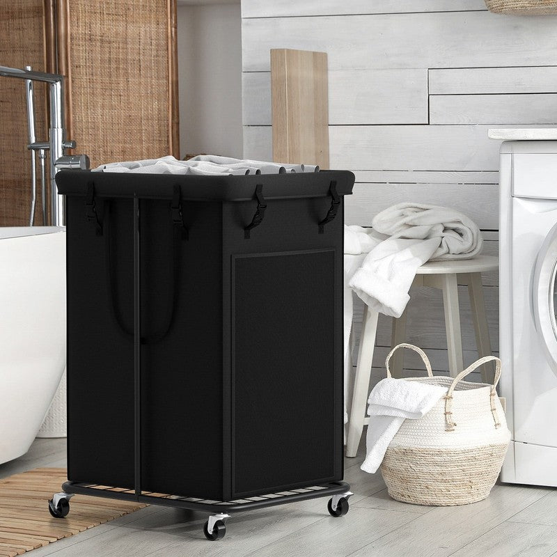 150L Large Laundry Hamper, Oxford Fabric w/ Wheels & Removable Bag – Black3