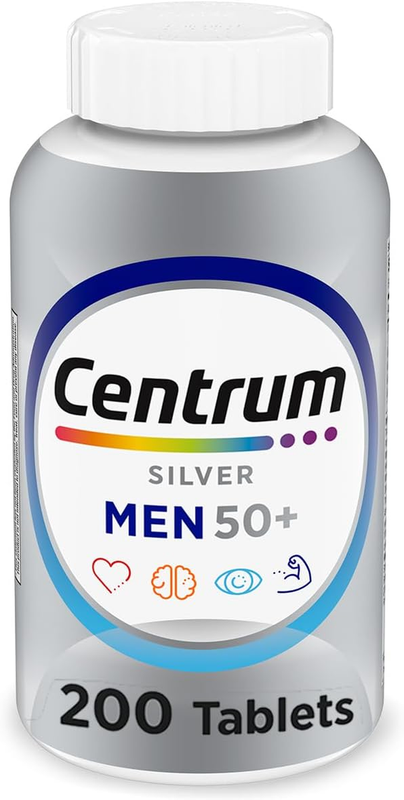 Silver Men's 50+ Multivitamin with D3 & B-Vit for Memory - 200 Tabs0