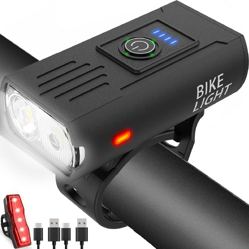 Super Bright Bike Light Set USB Rechargeable Front & Rear 6+4 Modes Waterproof8