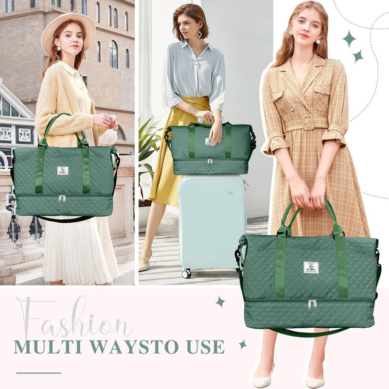 Travel Duffle Bag Weekender Bags for Women with Shoe Compartment Carry on Overni7