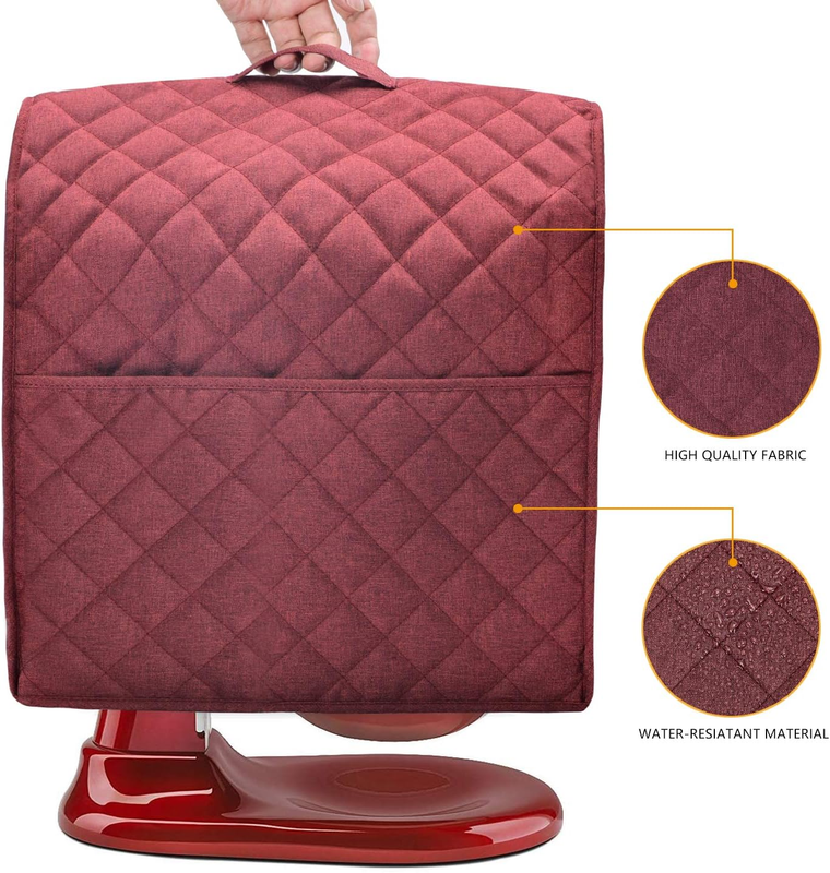 Stand Mixer Cover for KitchenAid Bowl Lift 5 8 Qt Dark Red Storage Bags2