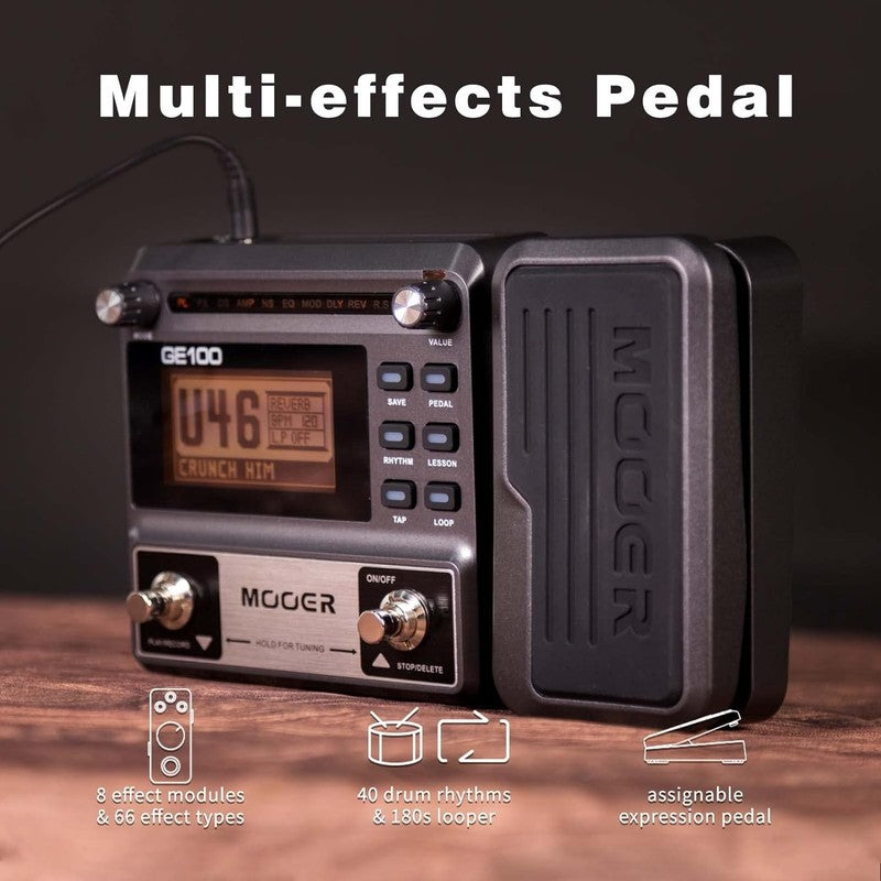 GE100 Multi Effects Pedal 80 Presets 66 FX Drum Rhythms Wah Distortion1
