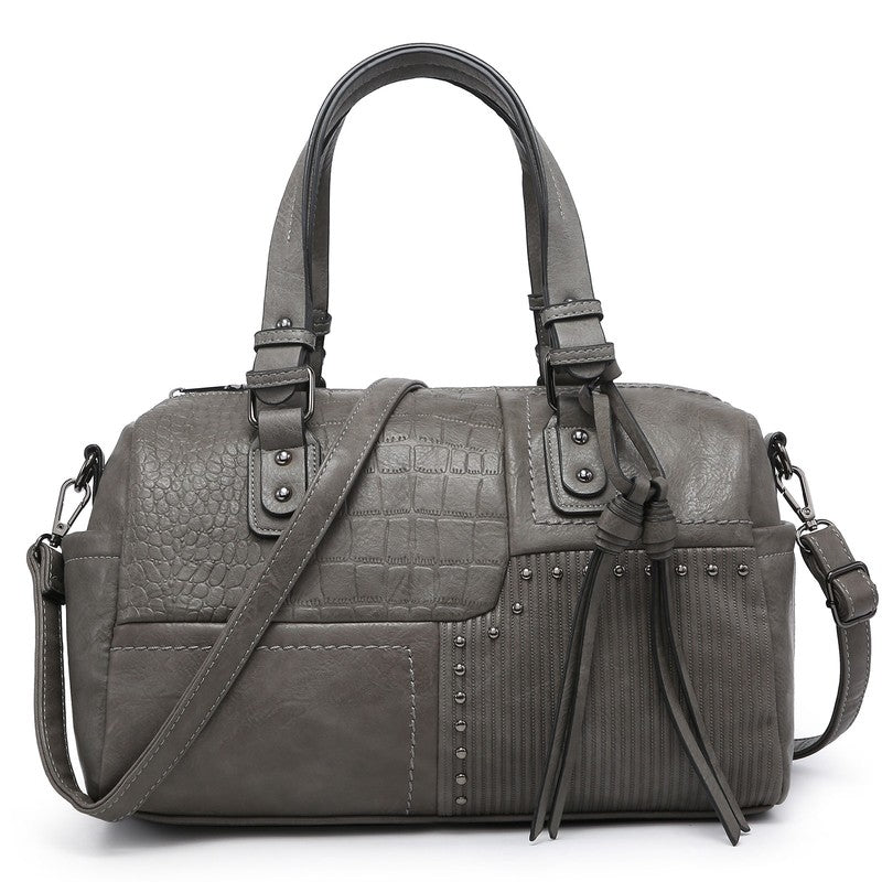 Women Soft Vegan Leather Barrel Bags Large Top Handle Totes Satchel Handbags Sho6