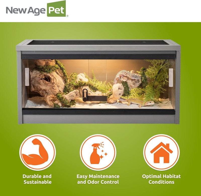 ECOFLEX 24" Small Reptile Habitat Glass Front Terrarium Maple/Grey6