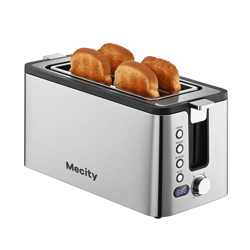 4-Slice Toaster Stainless Steel 1300W Countdown Timer Crumb Tray Silver10