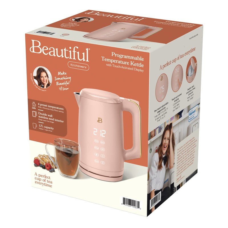 1.7L Electric Kettle 1500W Rose by Drew Barrymore, One-Touch5