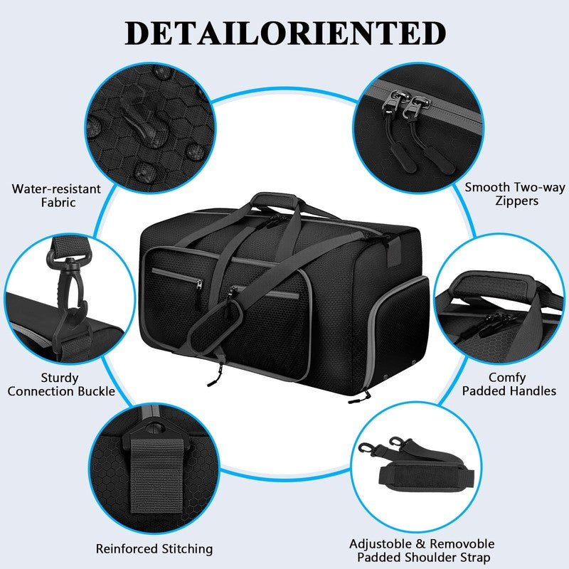 65L Large Durable Duffle Bag for Travel & Gym, Waterproof Tear-Resistant Duffel3