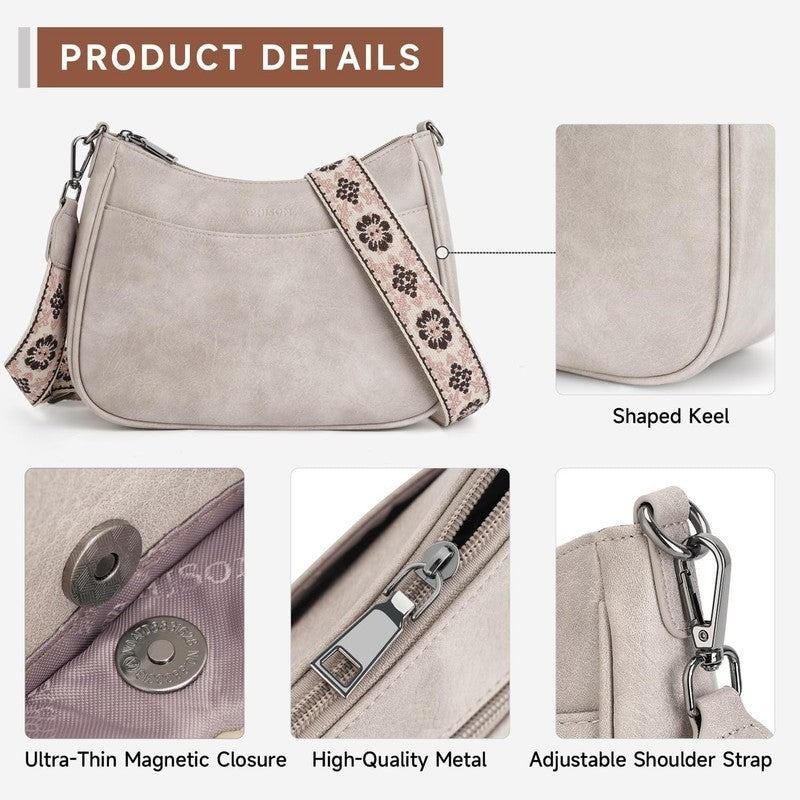 Trendy Leather Crossbody Purse with Adjustable Strap, Women'S Shoulder Handbag3