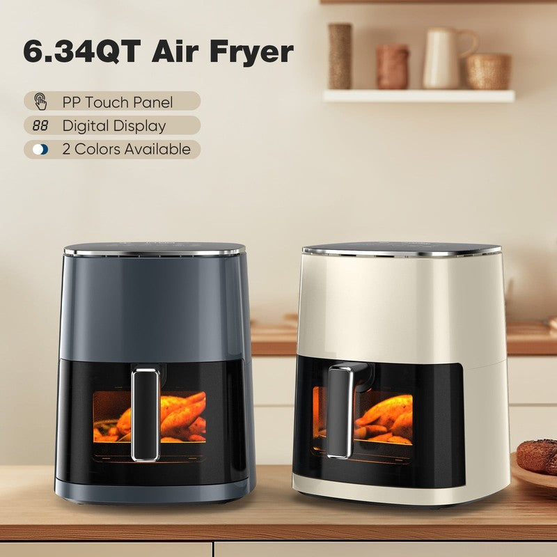 6QT Air Fryer w/ Window, 12-in-1, 400°F, Roast, Bake, Steam, Reheat, Grey3
