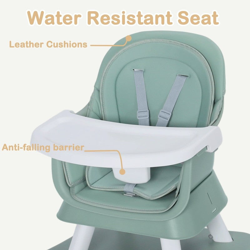 8 in 1 Baby High Chair, Toddler Dining Booster Seat for Eating, Green3