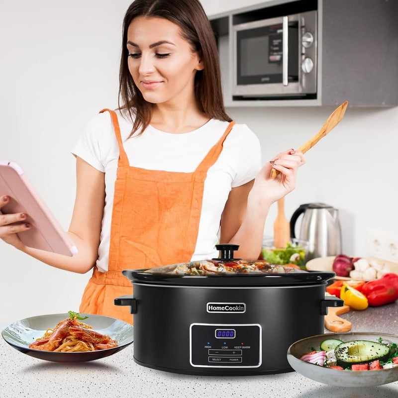 8Qt Programmable Slow Cooker Black Stainless Steel Kitchen Appliance5
