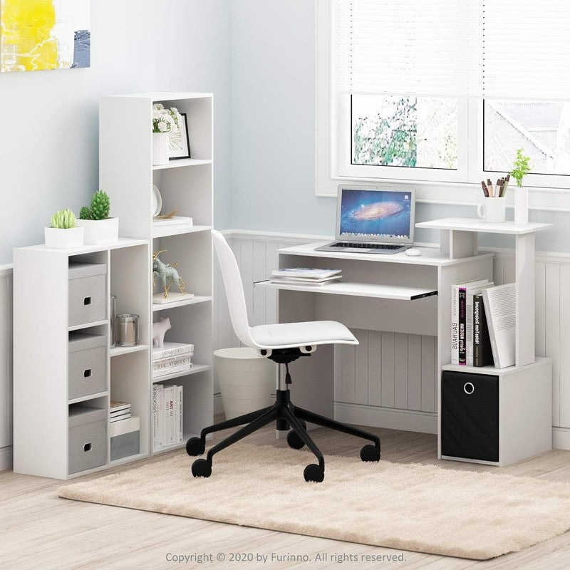 Modern 5-Tier White Bookcase for Stylish Storage and Display1