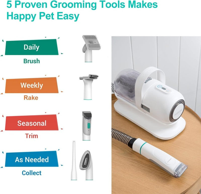 P1 Pro Pet Grooming Kit Vacuum 99% Hair Clippers 5 Tools Dog Cat1