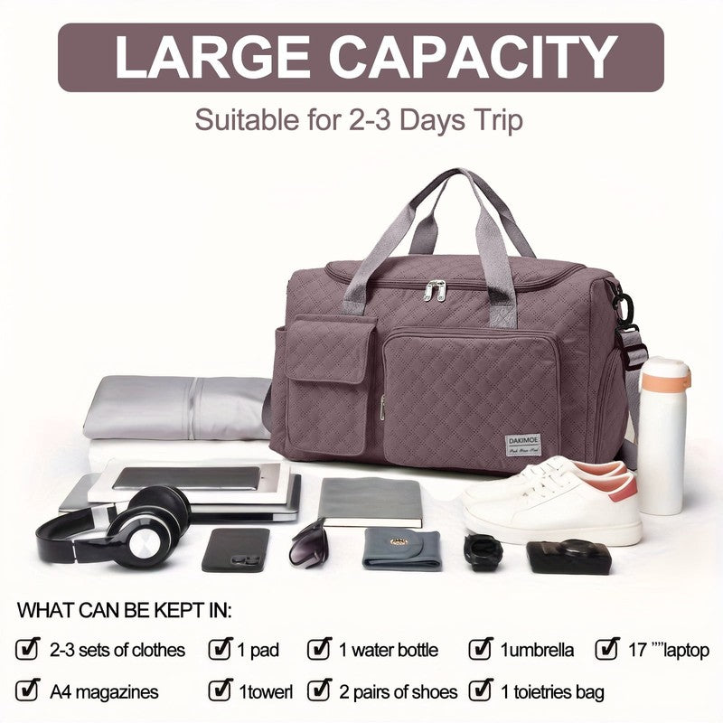 Travel Duffle Bag for Women Men Weekender Overnight Bags Carry on Gym Bag with W6