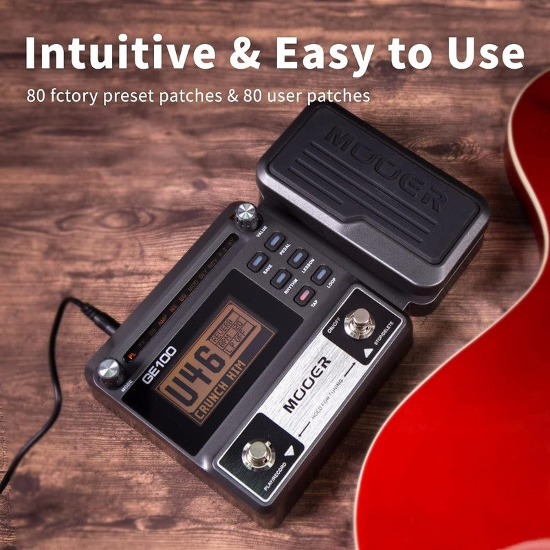 GE100 Multi Effects Pedal 80 Presets 66 FX Drum Rhythms Wah Distortion3