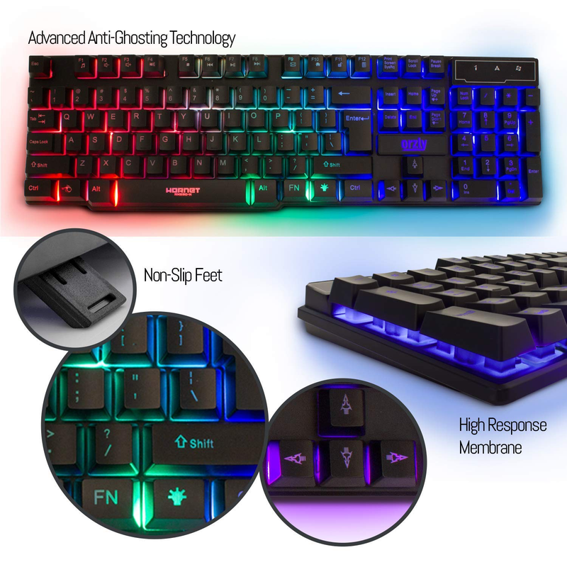 4 in 1 Gaming Combo Keyboard Mouse Headset Mouse Pad RGB Wired Bundle1