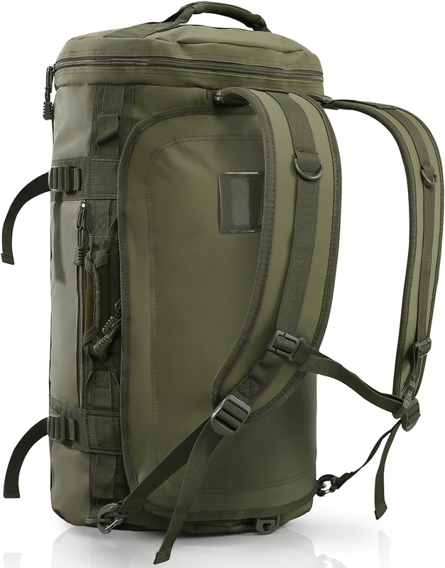 45L Gym Duffle Backpack Army Green Water Resistant Shoes Compartment9