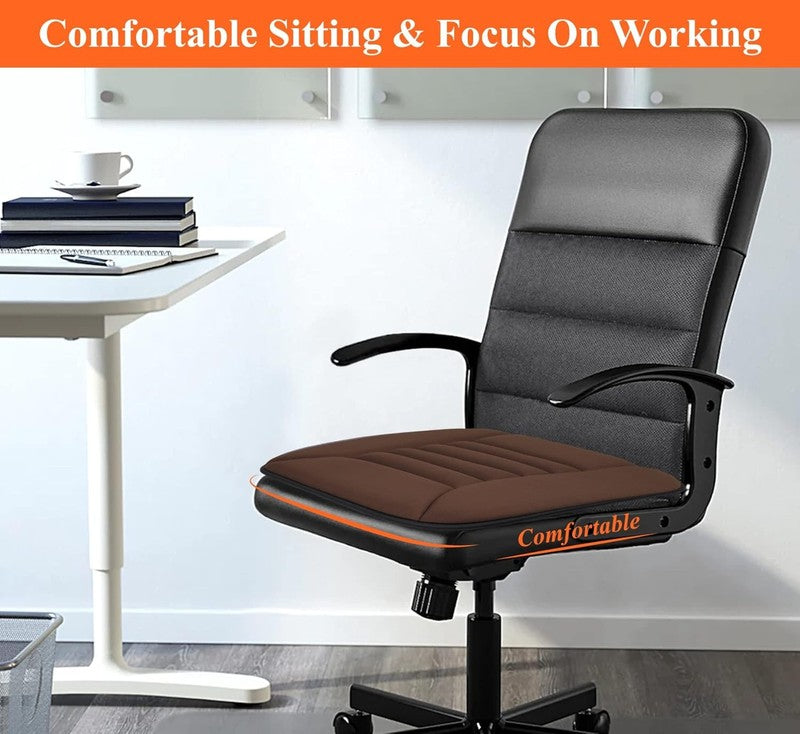 Car Seat Cushion 1.2" Memory Foam for Car & Office Chair – Brown2