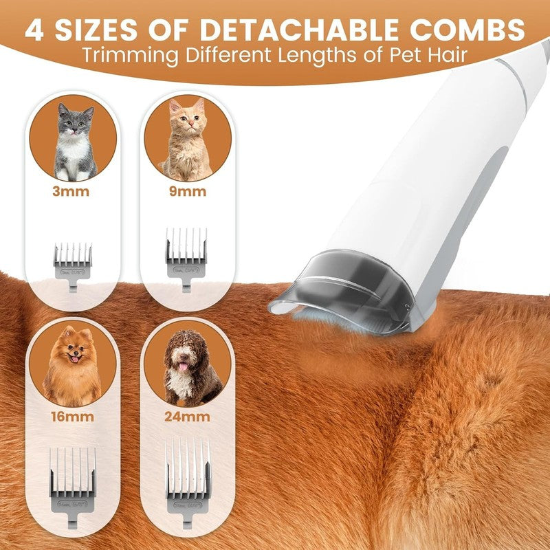 Dog Grooming Vacuum Kit 11000Pa Clipper Nail Grinder 7 Tools 2.5L5