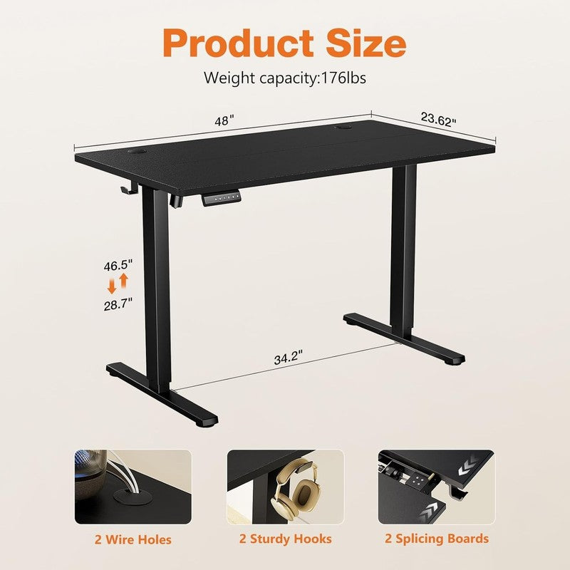 Electric Height Adjustable Standing Desk   48"x24" Sit to Stand Office Table2