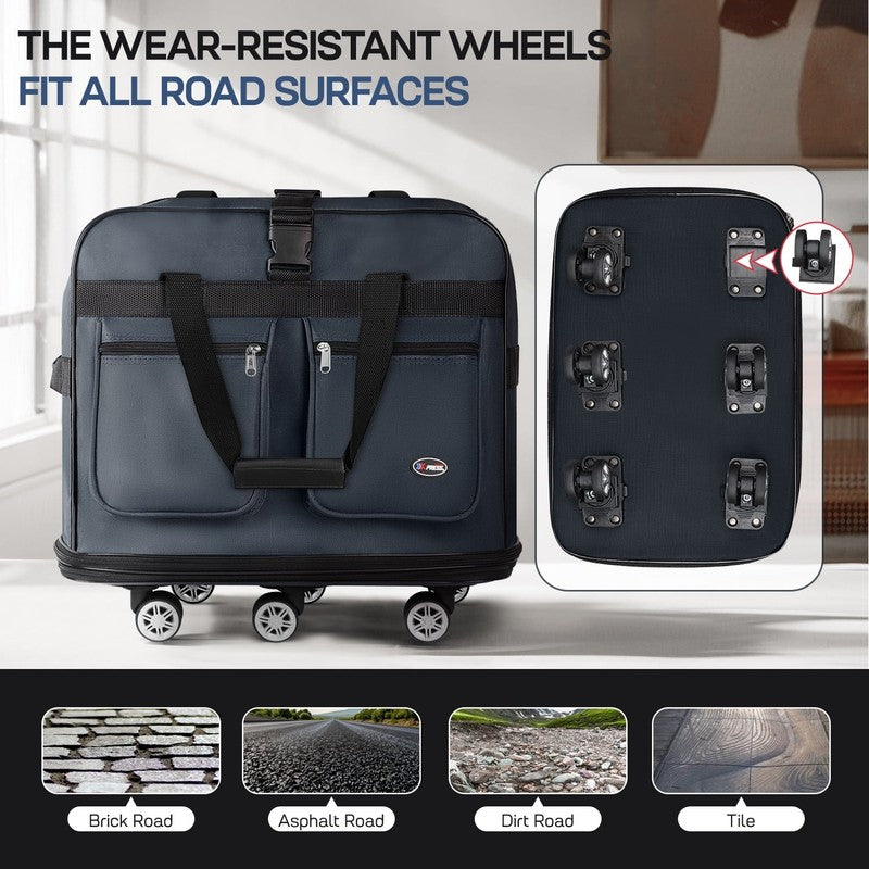 40" Expandable Foldable Luggage Bag,Collapsible Suitcases with Wheels,Rolling Du5