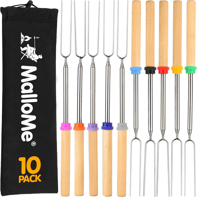 Camping Smores Kit 32” 10 Pack Marshmallow Roasting Skewers Fire Pit11