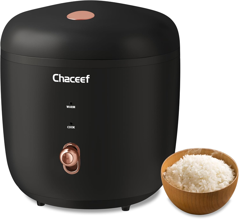 Mini Rice Cooker 2 Cups Uncooked, 1.2L Rice Cooker Small with Non Stick Pot, Por11