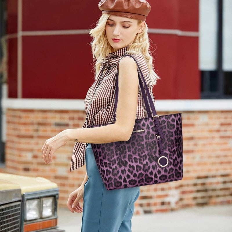 Purses for Women Tote Bag 3Pcs Set Leopard Print Satchel Handbags1