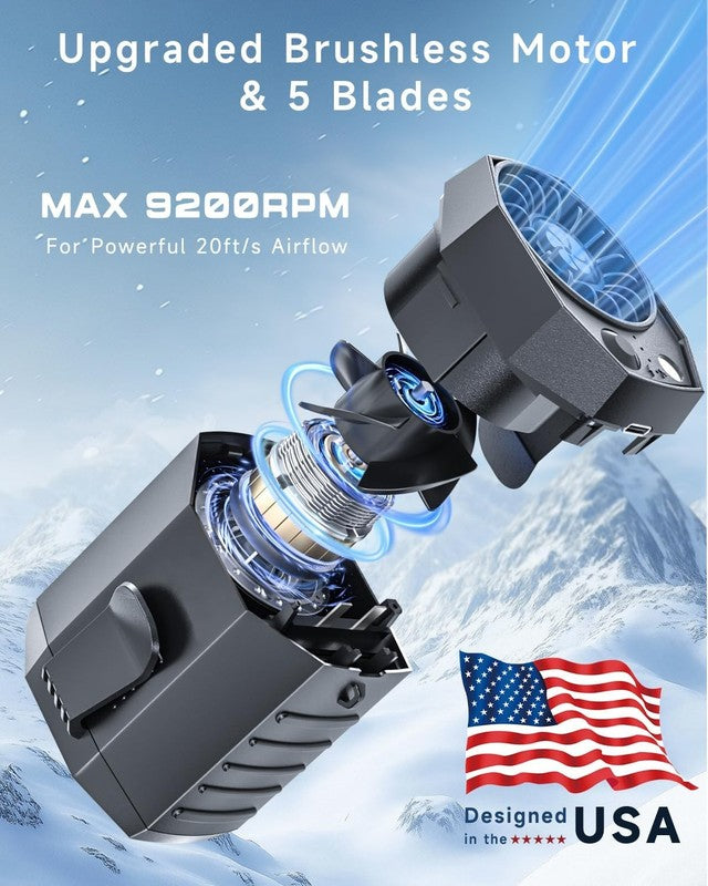 2025 Rechargeable Neck Fan with LED Light, 25H Runtime, 4 Speed Turbo Cooling1