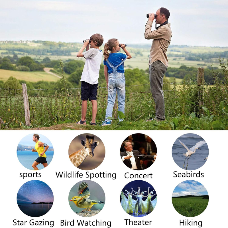 8x21 Compact Binoculars Adults Kids Bird Watching Travel Concerts5