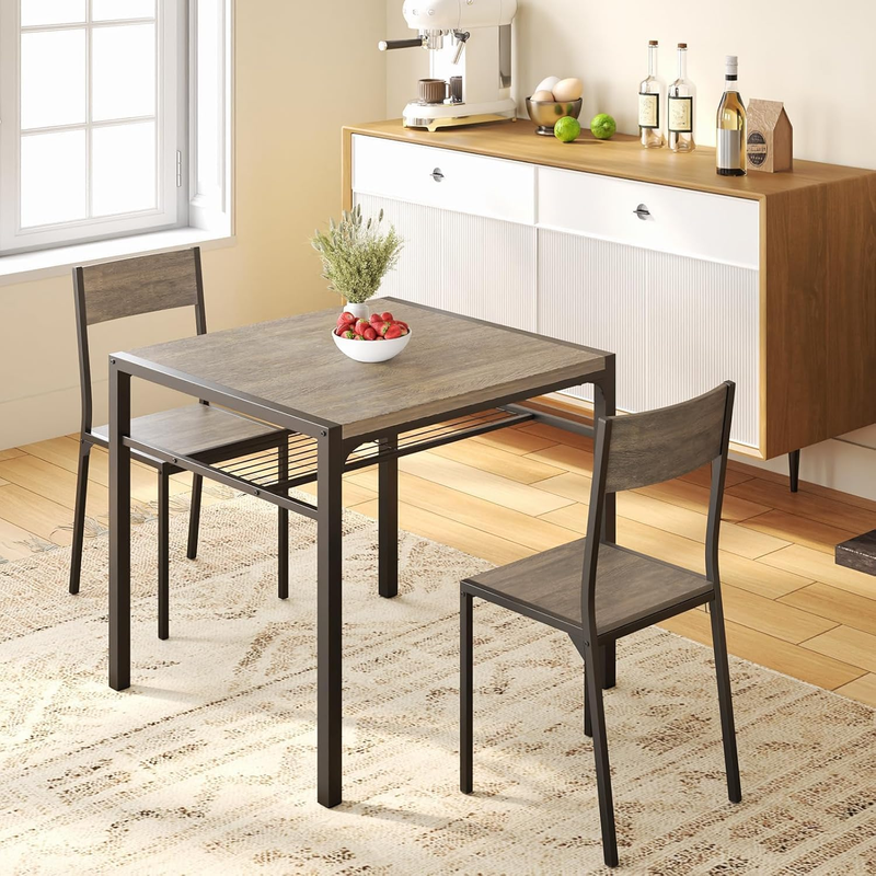Dining Table Set for 2, 3 Piece Kitchen Table with 2 Chairs for Small Space, Apa0