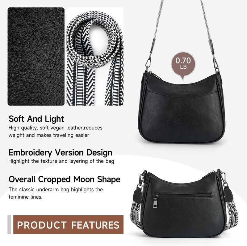 Trendy Leather Crossbody Purse with Adjustable Strap, Women'S Shoulder Handbag3