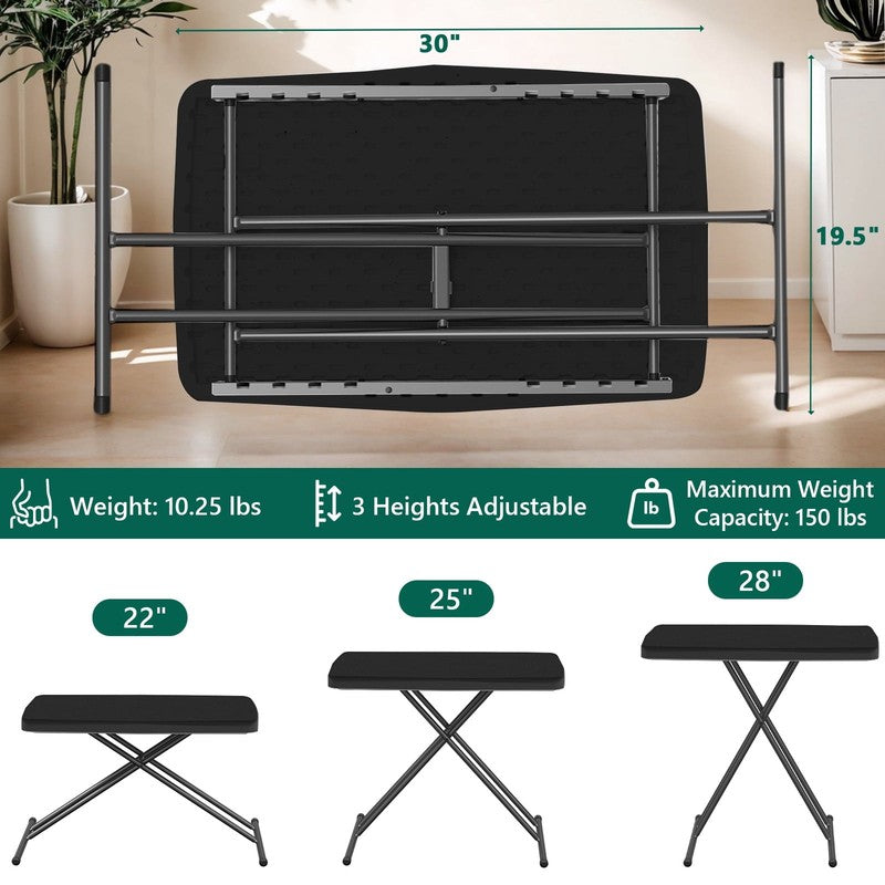 30" Small Camping Folding Table, 22/25/28 Inch Height Adjustment Tv Tray, Practi6