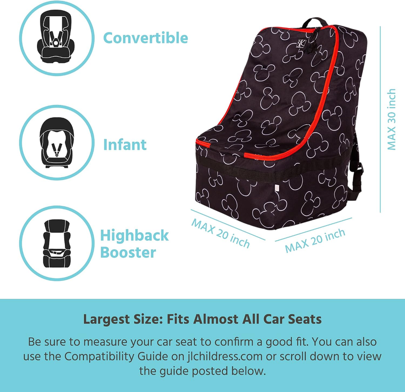 Disney Baby Car Seat Travel Backpack Bag Padded Gate Check Mickey Mouse5