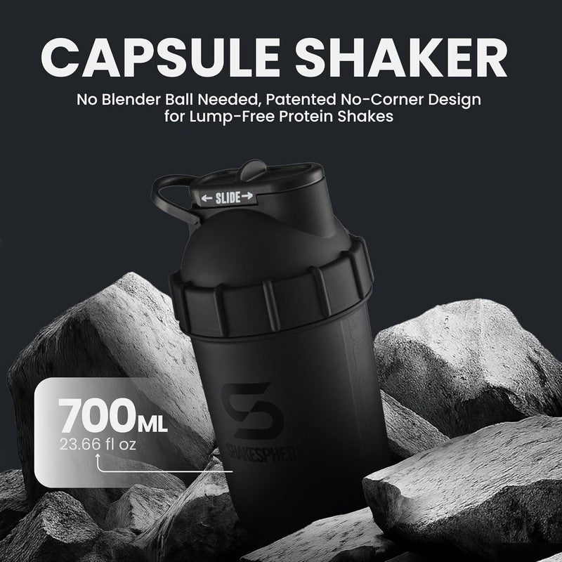 24oz Protein Shaker Bottle – Leakproof No Blade Mixer Cup, BPA Free, Matte Black2