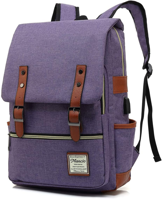 USB Charging Laptop Backpack Water Resistant 15.6" Travel College Purple9