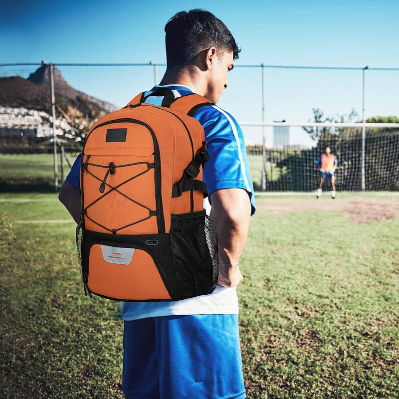 Soccer Basketball Backpack w/ Ball & Shoe Compartment Sports Travel Bag5