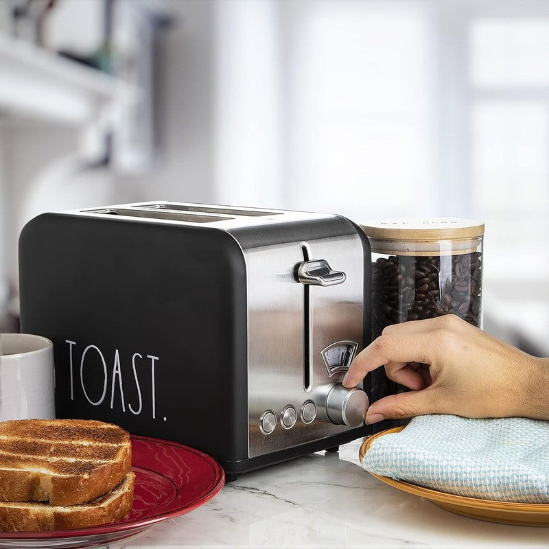 Stainless Steel 2 Slice Toaster Wide Slot 5 Browning Bagel Defrost Cancel Black4