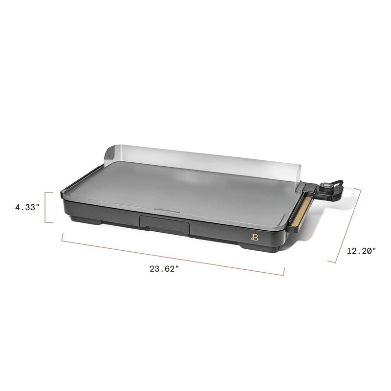 XL Electric Griddle 12"x22" Non-Stick Oyster Grey by Drew Barrymore8