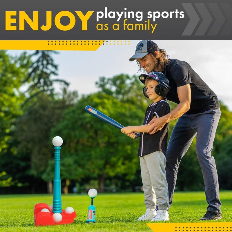 Kids T-Ball Set – Adjustable Batting Tee, 6 Balls & Pitching Machine3