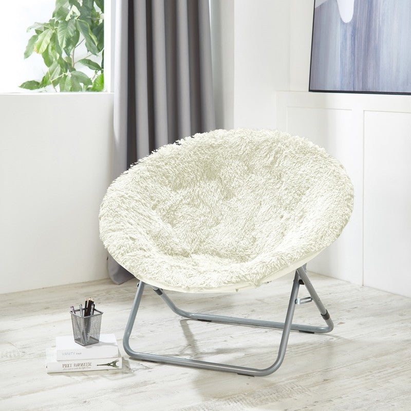 Mongolian Faux Fur Oversized Moon Chair, Aqua3