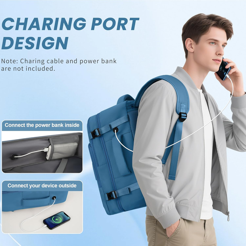 Travel Laptop Backpack Carry On Personal Item 16in Waterproof Daypack2