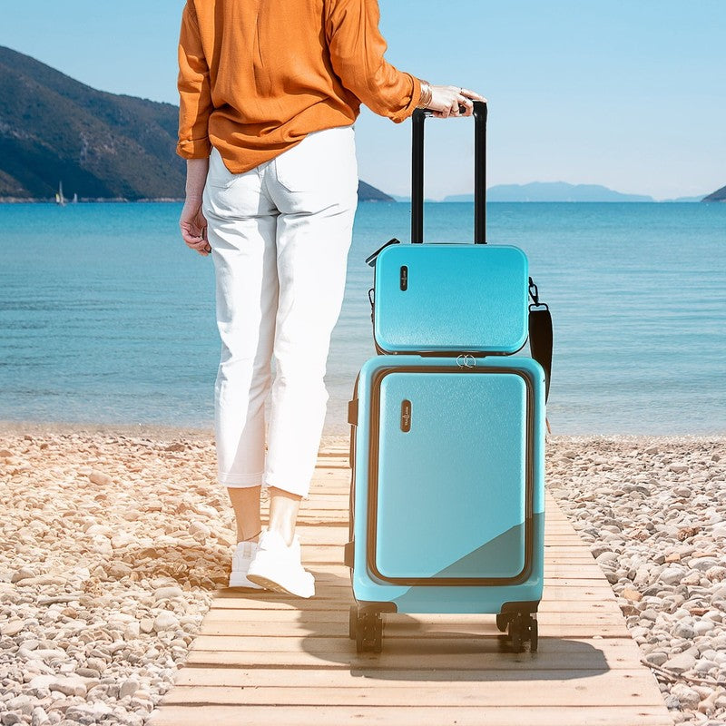 22" Hardside Carry on Luggage 22X14X9 Airline Approved and Expandable Luggage, F8