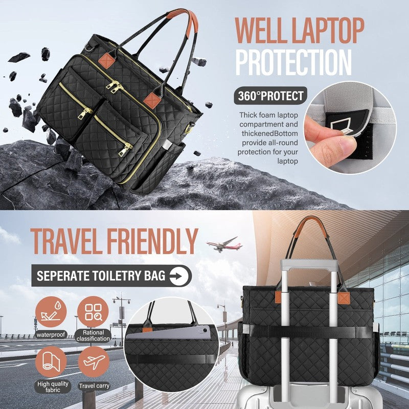 Large Capacity Womens Work Bag Multi-Functional Teacher Tote Bag with Laptop Com5