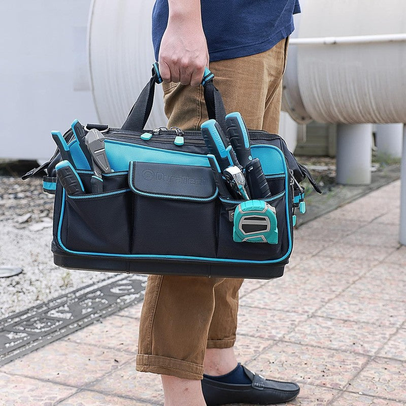 17" Wide Mouth Tool Bag 32-Pocket Organizer Waterproof Molded Base 840D Oxford8