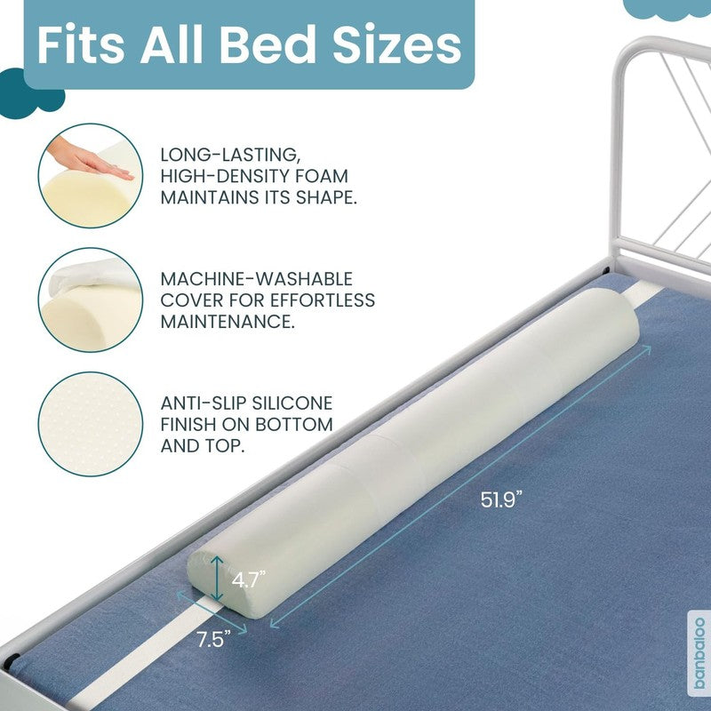 Toddler Bed Bumper 53" | Safe Bed Rails for All Bed Sizes | Foam Barrier3