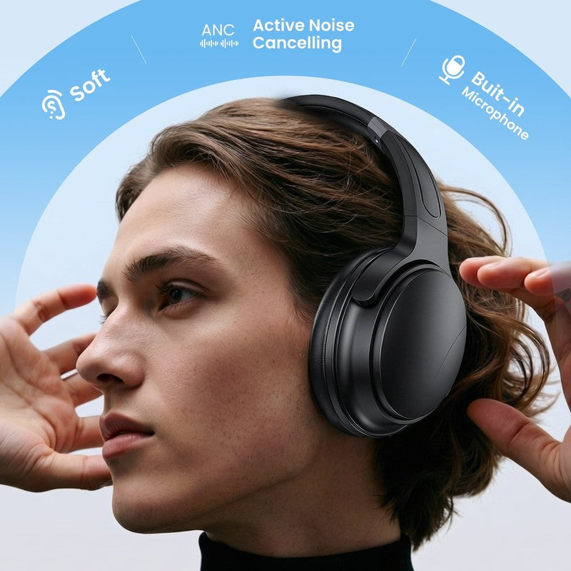 Noise Cancelling Headphones, Wireless Bluetooth Headphones with Clear Calls, Dee4
